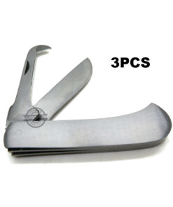Heavy Duty Folding Knife Two Small Large Blades Veterinary Stainless Steel Tools 3pcs