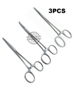Mosquito Straight, Curved & Kocher Forceps 5" Surgical Instruments 3Pcs
