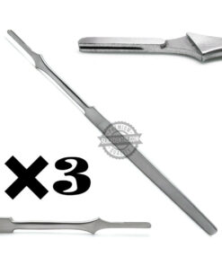 Scalpel Handle No.7 Dental Surgical Knife Stainless Steel 3pcs