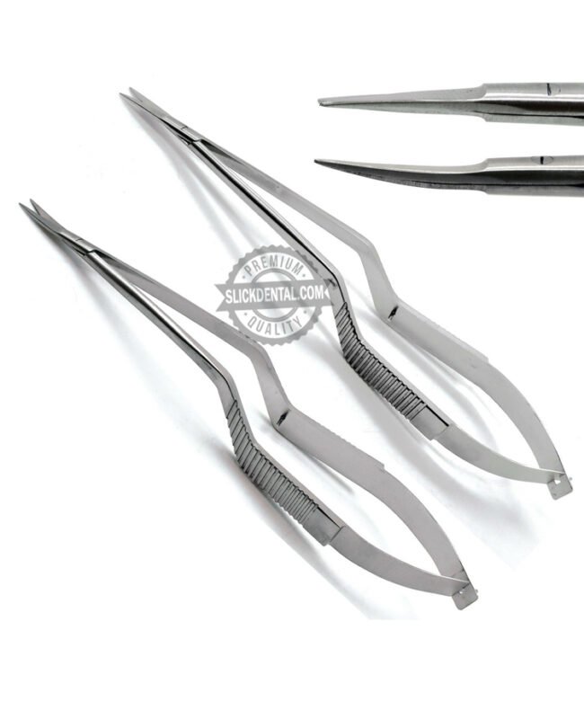 Yasargil Micro Scissors 7.5" Sharp/Sharp Straight Upward Curved Surgical 3Pcs